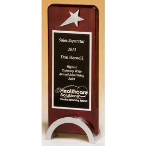 Silver Star on Rosewood Base