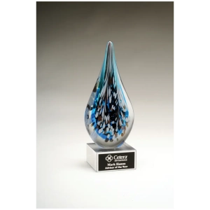 Multi Colored Droplet Art Glass Award