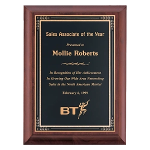 Cherry Hardwood Plaque with Florentine Border