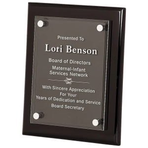 Floating Acrylic Plaque - Piano Finish Black